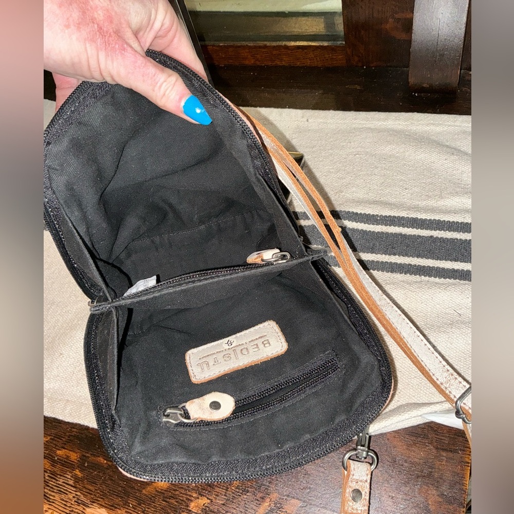 Bed Stu Leather Ventura Crossbody Bag Purple Lavender Nectar Lux Retail $155 - Picture 11 of 15